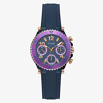 GUESS - NAVY CASE NAVY SILICONE WATCH