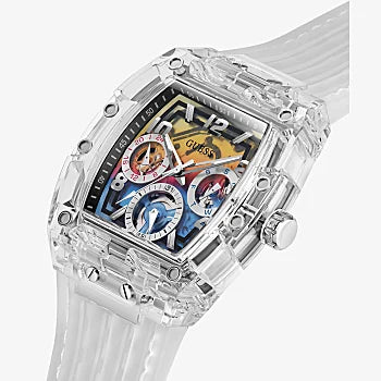 GUESS - CLEAR CASE CLEAR SILICONE WATCH