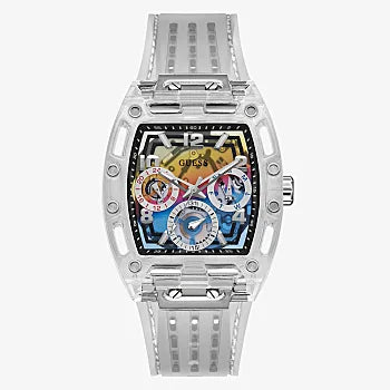 GUESS - CLEAR CASE CLEAR SILICONE WATCH