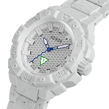GUESS - ECO-FRIENDLY #TIDE OCEAN PLASTIC 42MM WHITE WATCH