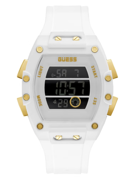 GUESS - Gold-Tone and White Digital Watch